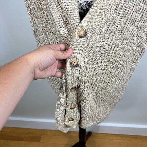 NWT Vintage Abercrombie and finch grandpa button up Tan sweater vest - Picture 6 of 12